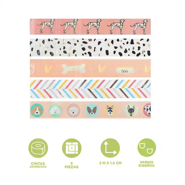 Set de Cinta Adhesiva 5 Rollos Miniso