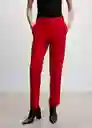 Pantalón Boreal Rojo Talla 36 Mujer Mango