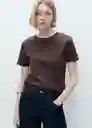 Camiseta Rita Chocolate Talla L Mujer Mango