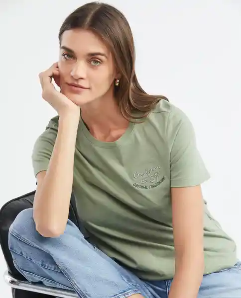 Camiseta Ch57 Graphic Tee Verde Aplomado Claro Talla Xs Mujer Chevignon