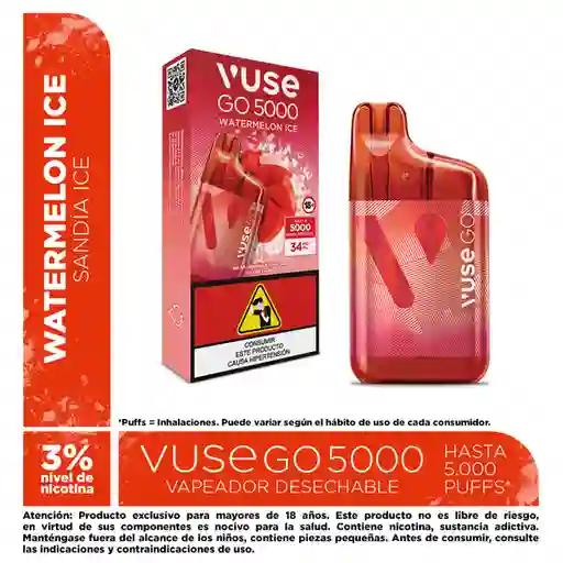 Vuse Go Vapeador Watermelon Ice 5000 Puffs 3%