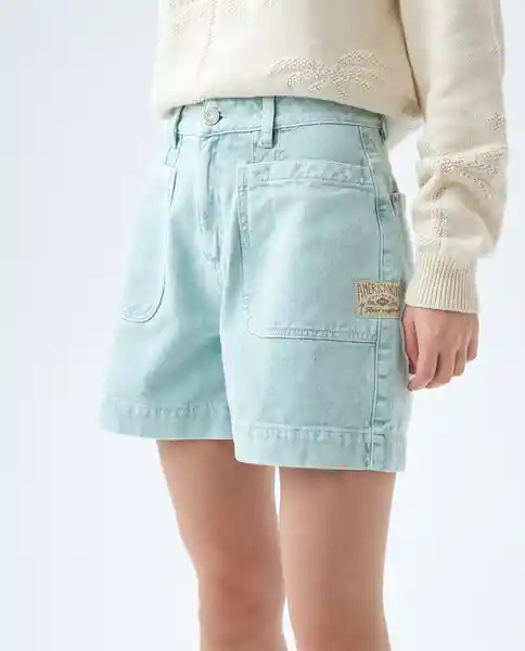  Short Mujer Azul Talla 12 652E000 AMERICANINO 