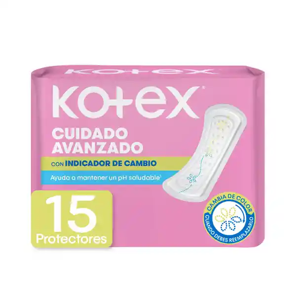 Protector Cuidado Avanzado Kotex Indicador de Cambio 15 Und