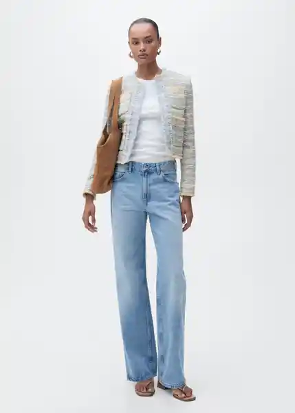 Chaqueta Salt Celeste Talla S Mujer Mango