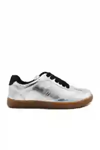 Tenis Luxe Plata Talla 37 Mercedes Campuzano