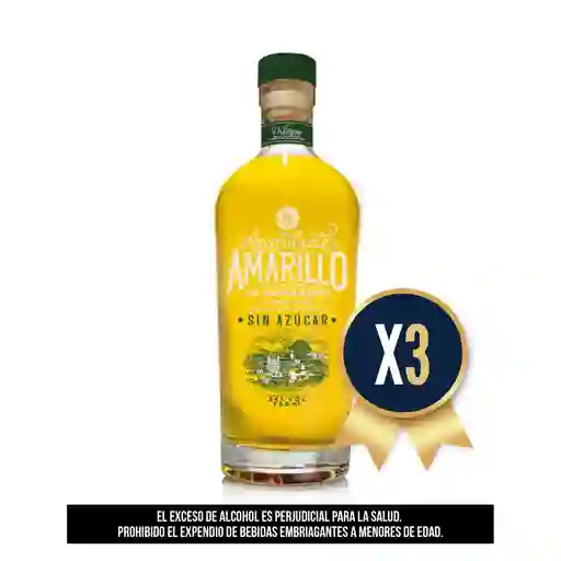 Aguardiente Amarillo Manzanares 750ml Combo X3