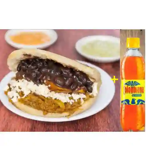 Arepa Pabellón + Colombiana