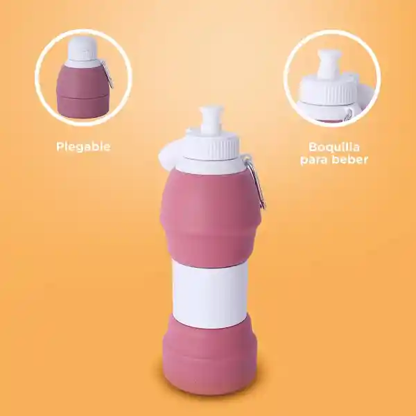 Vaso Plástico Plegable de Silicona de Rosa 600 mL Serie Miniso