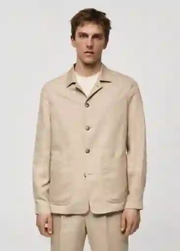 Blazer Americana Sorbet Beige Talla 50 Hombre Mango