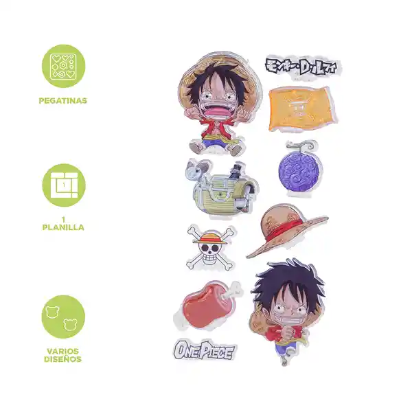 Sticker Con Relieve Zoro y Luffy One Piece Miniso