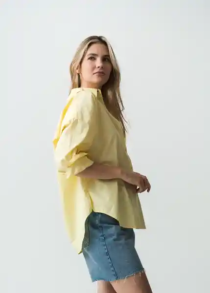 Camisa Nani Mujer Amarillo Creme Claro T S 012G386 Naf Naf