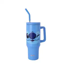 Vaso Doble Pared Con Pitillo Lilo & Stitch Azul 1200 mL Miniso