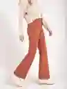 pantalon recto de tiro alto terracota naranja talla 8 mujer Naf-Naf