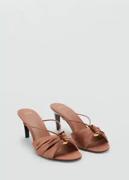 Sandalias Frunci Terracota Talla 37 Mujer Mango