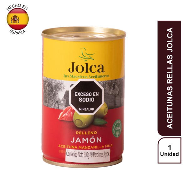 Jolca Aceituna Verdes Rellenas de Jamón Serrano 300 g