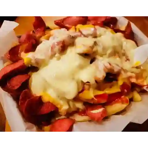 Salchipapas Personal de Pollo Queso