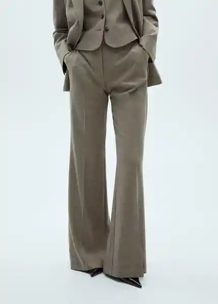 Pantalón Liam Khaki Talla 38 Mujer Mango