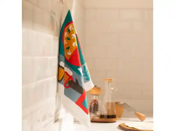 Paño de Cocina Velour Figuras Multicolor Casaideas