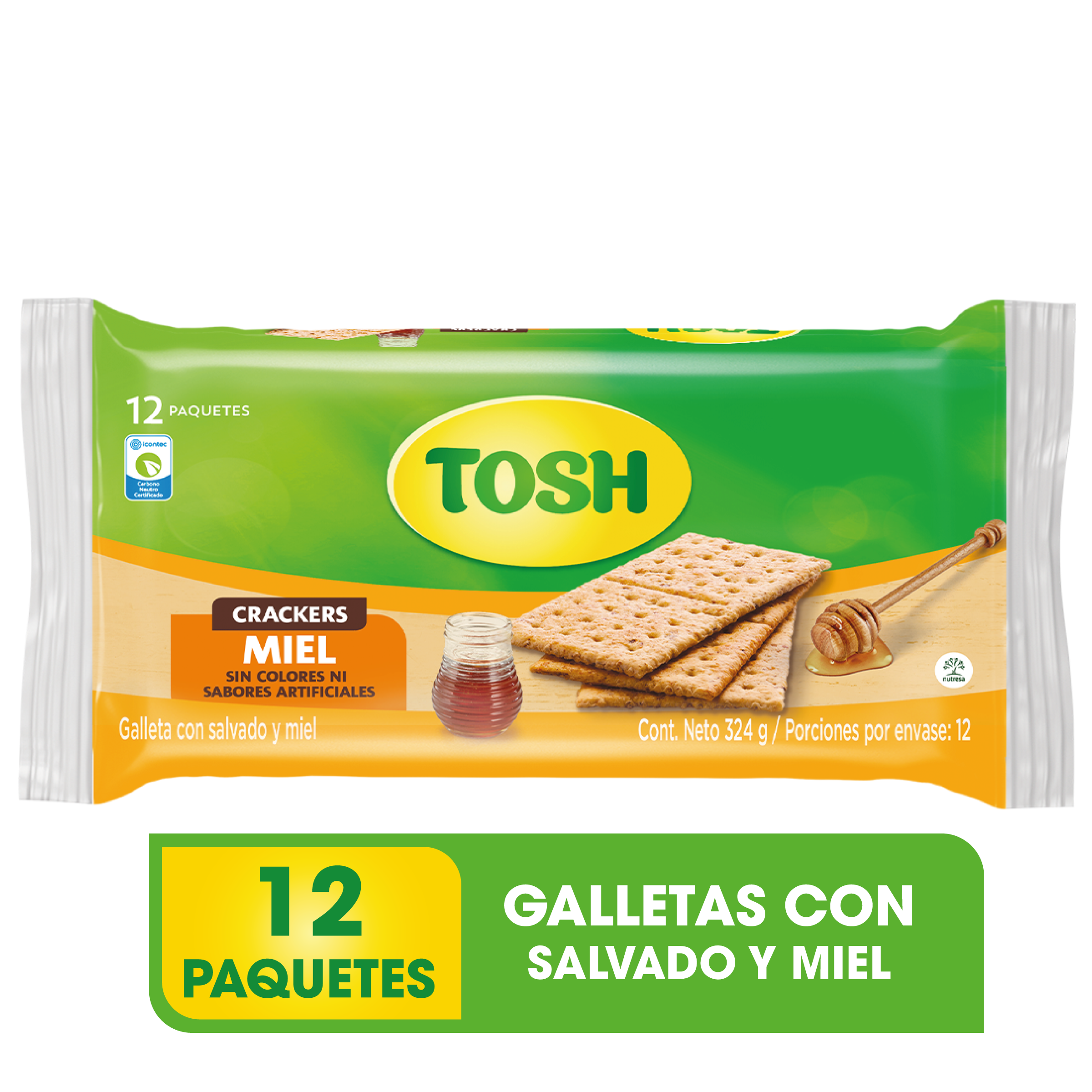 Galleta Tosh Miel Fit Bolsa 12 x 3 x 324 g