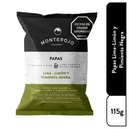 Monte Rojo Papas Sabor a Lima Limón y Pimienta Negra