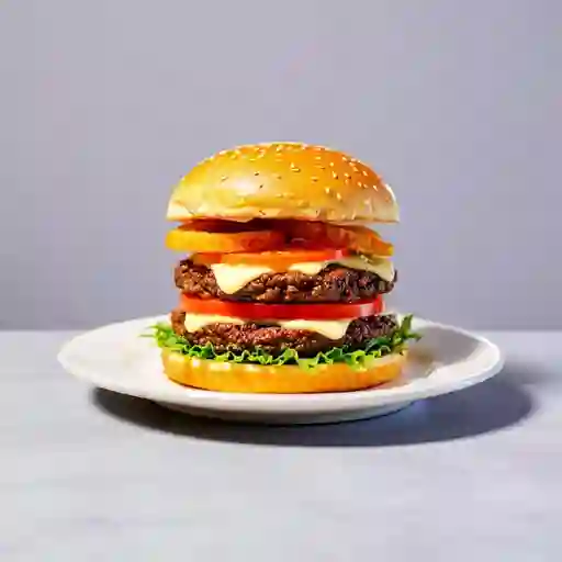Hamburguesa con Aros de Cebolla