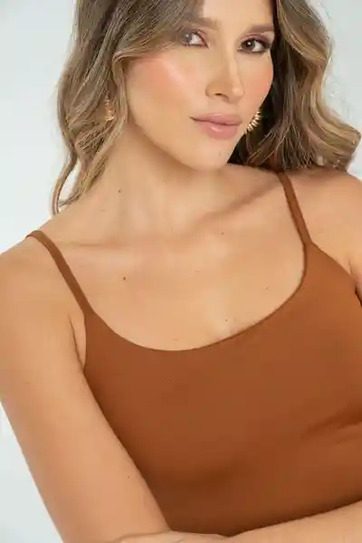 Crop Top Tiras Malibu Color Café Caramelo Talla M Ragged