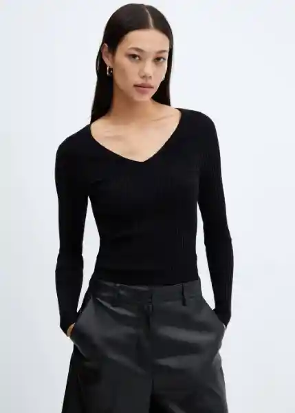 Jersey Goleta Negro Talla L Mujer Mango