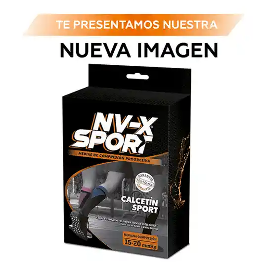 NV-X Sport Calcetín Deportivo 15-20 mm/hg Black-Yellow XL