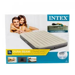 Colchon Intex Inflable Queen 1x2x25cm Crema 272 Kg
