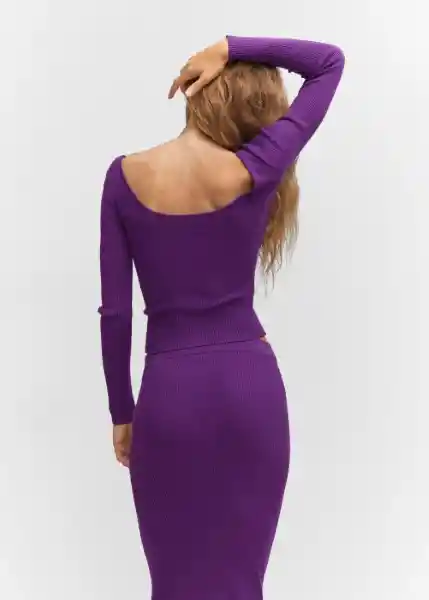 Jersey Olimpica Morado Talla XL Mujer Mango