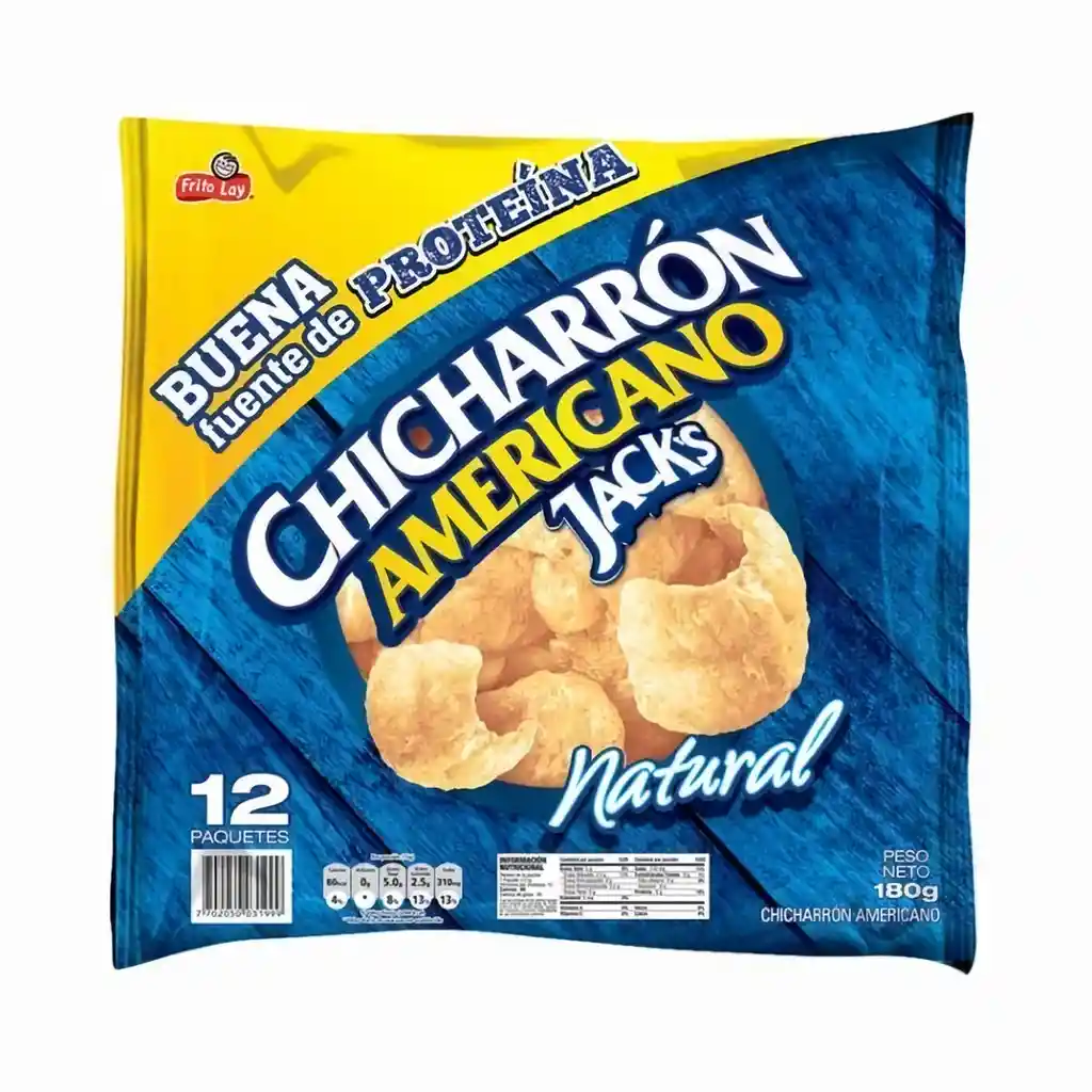 Frito Lay Snack Chicharrón Americano Jacks Sabor Natural
