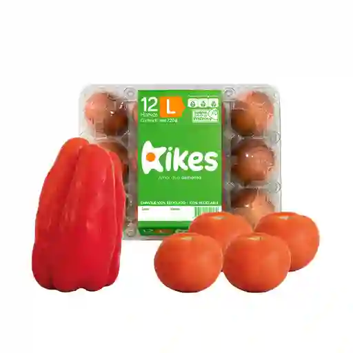 Combo Kikes Huevo Rojo L + Pimentón Rojo Turbo + Tomate Chonto