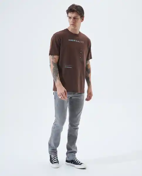 Camiseta Hombre Verde Talla XS 841F009 Americanino