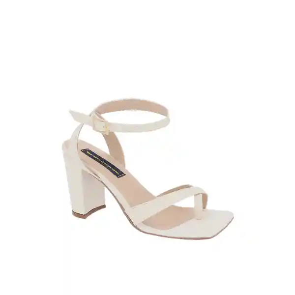 Sandalias Tacón Honey Blanco Talla 34