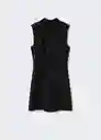 Vestido Lana Negro Talla S Mujer Mango