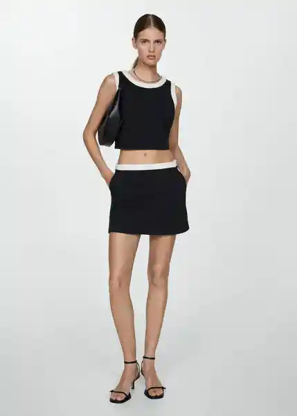 Top Peggy Negro Talla M Mujer Mango