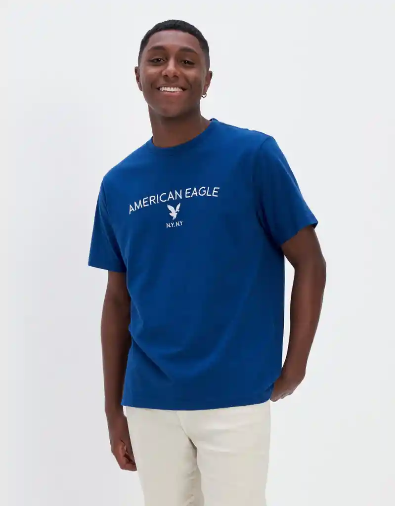 Camiseta Hombre Azul Talla LARGE 400386612529 American Eagle