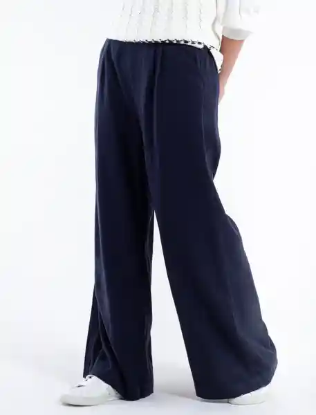 Pantalón Con Bota Ancha Azul Salva Ultraoscuro Talla L Mujer Naf Naf