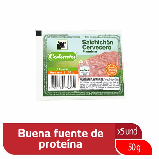 Colanta Salchichón Cervecero Tajado X 50 g