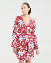 Vestido Wrapped Mini Femenino Rojo Chili Oscuro S Chevignon