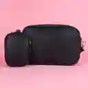 Bolso Crossbody y Monedero 2 en 1 Texturizado Negro Miniso