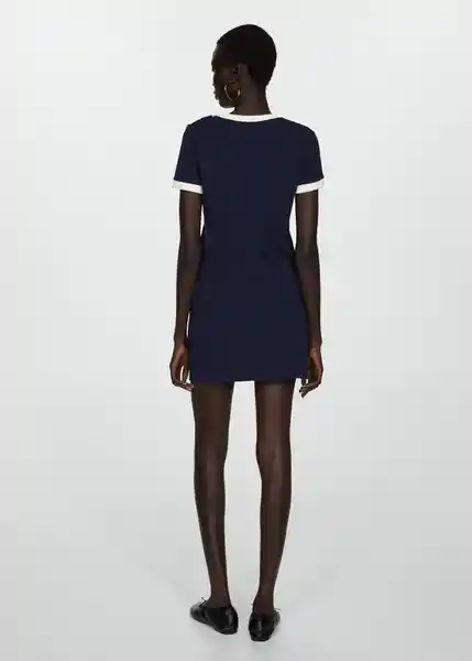 Camiseta Rayito Navy Talla XS Mujer Mango