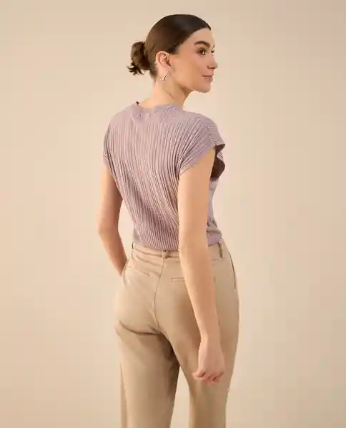 Camiseta Tejido Morado Lila Medio Talla L 462G203 Esprit
