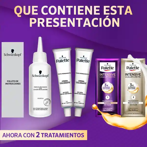Tinte Palette Color Creme 8-1 Rubio Claro Cenizo