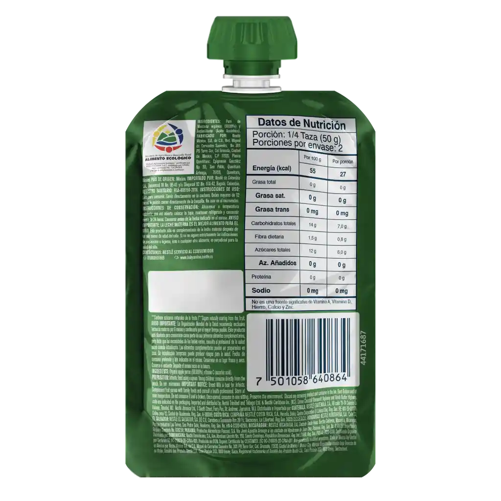Compota orgánica GERBER manzana x 100g