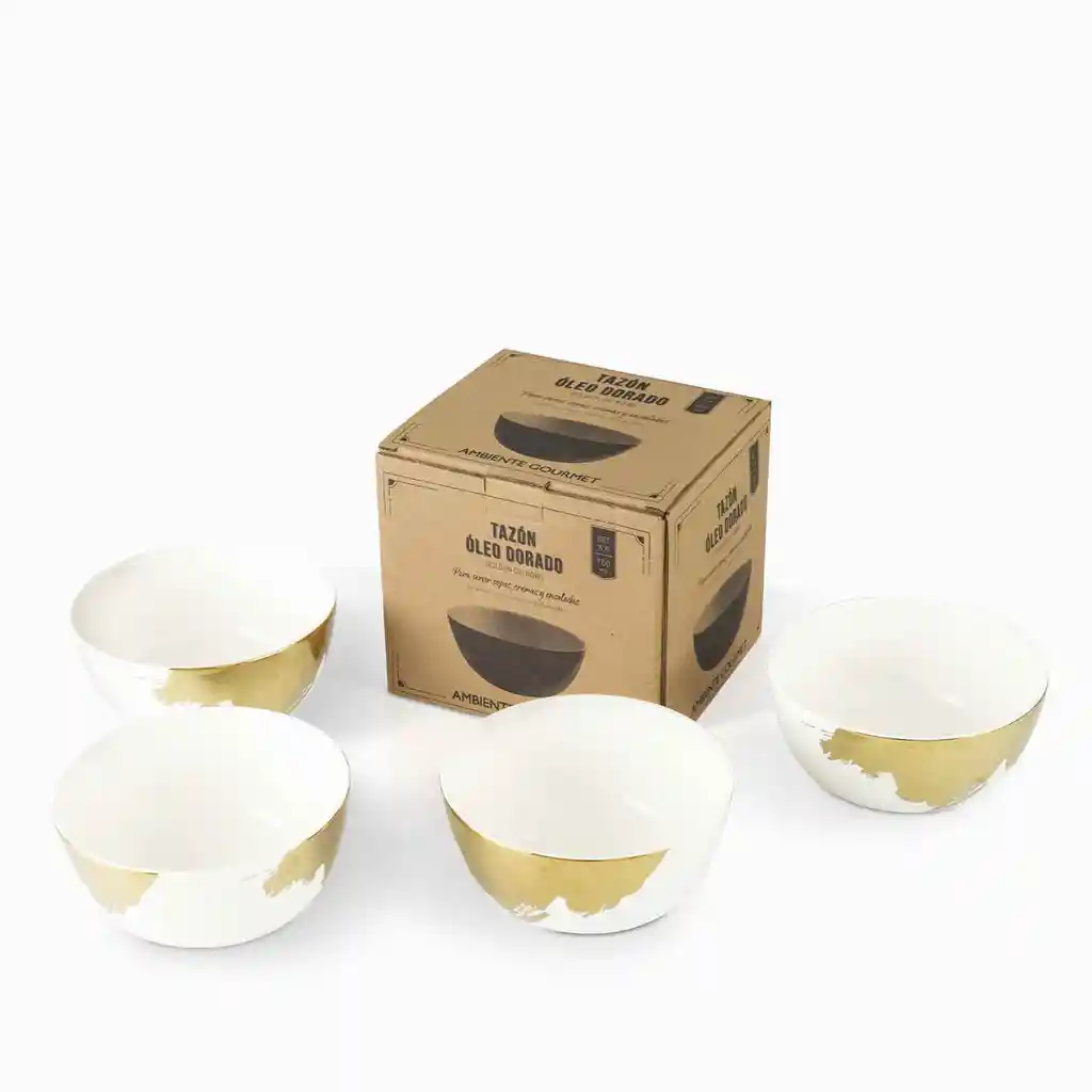 Set Tazón Sopa Óleo Dorado 15 cm Ambiente Gourmet
