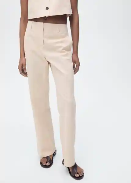 Pantalón Padua Crudo Talla 36 Mujer Mango