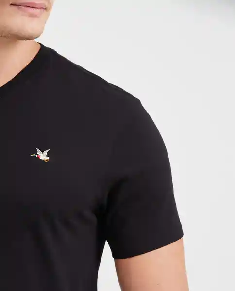 Camiseta V Neck Negro Sombrio Ultraoscuro Talla M Chevignon