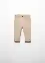 Pantalón Chino5 Niños Beige Talla 72 Mango