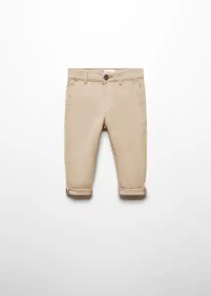 Pantalón Chino5 Niños Beige Talla 72 Mango